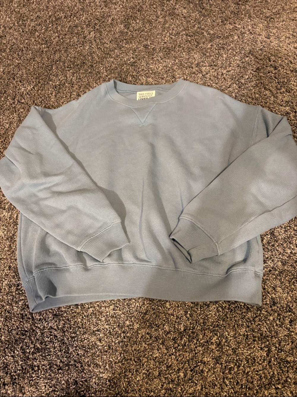 Small Woman’s American Eagle Outfitters Dusty Blue Crewneck Sweater